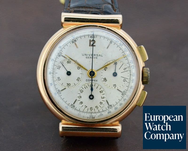 Image of Universal Geneve Vintage Compax 14K Rose Gold 