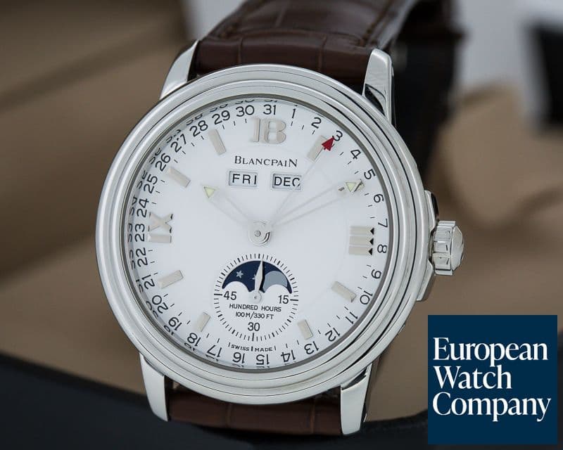 Image of Blancpain Leman Complete Calendar SS White Dial 