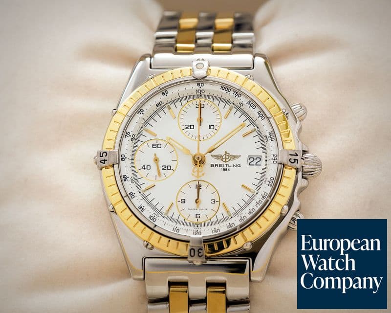 Image of Breitling Chronomat White Dial 18K Yellow Gold / SS