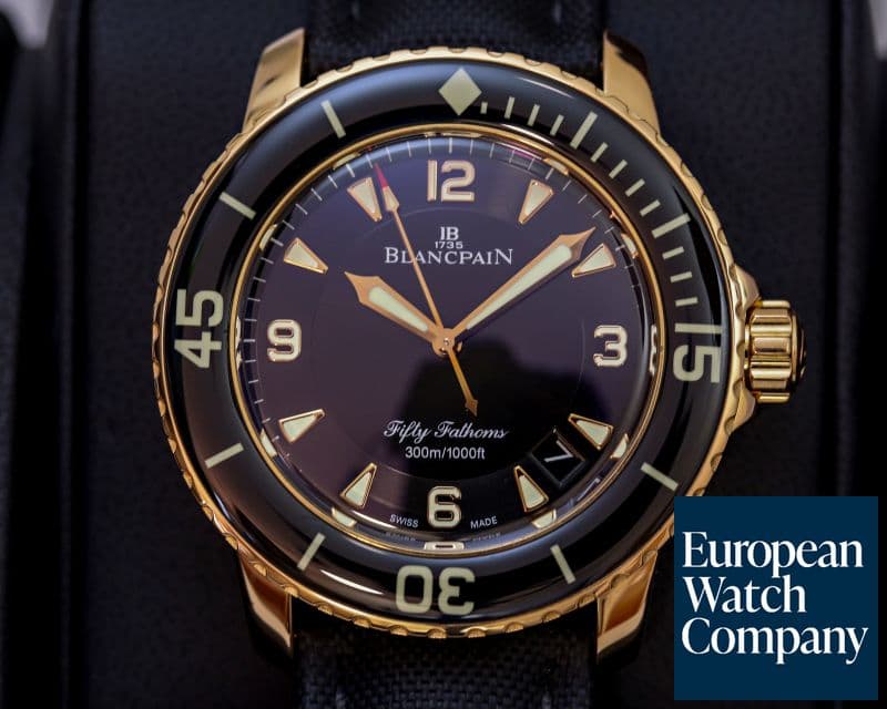 Image of Blancpain Fifty Fathoms 18K Rose Gold / Kevlar 