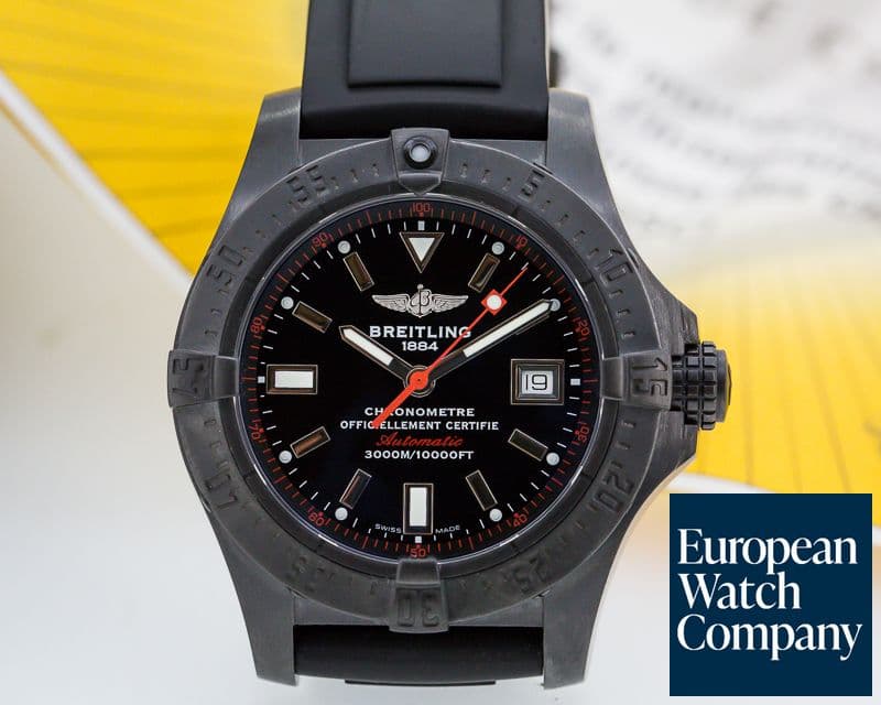 Image of Breitling Avenger Seawolf Black Steel Titanium Black Dial / Rubber