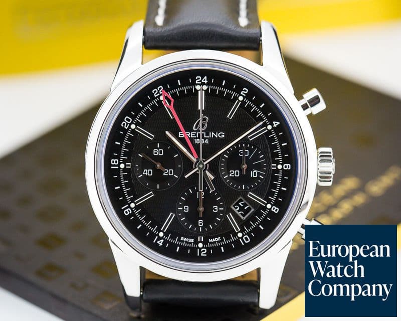 Image of Breitling Transocean Chronograph GMT SS Black Dial 
