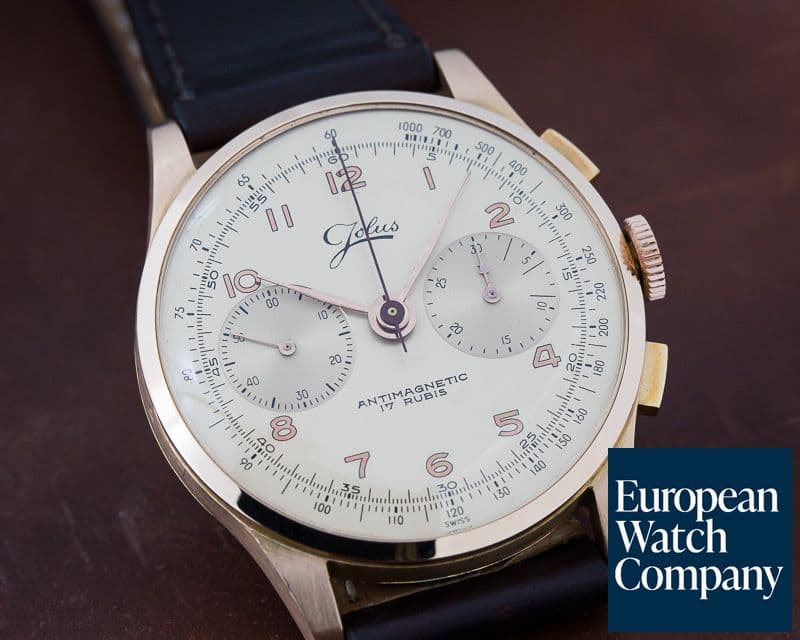 Image of Jolus Vintage Manual Chronograph 18K Pink Gold 