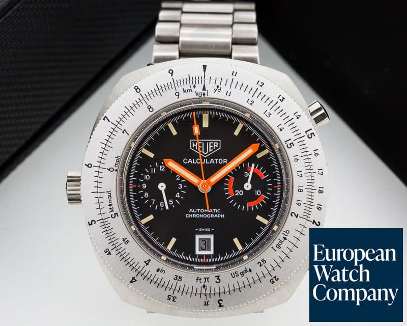 Image of Heuer Vintage Calculator Calibre 12 SS / SS NEW OLD STOCK CONDITION