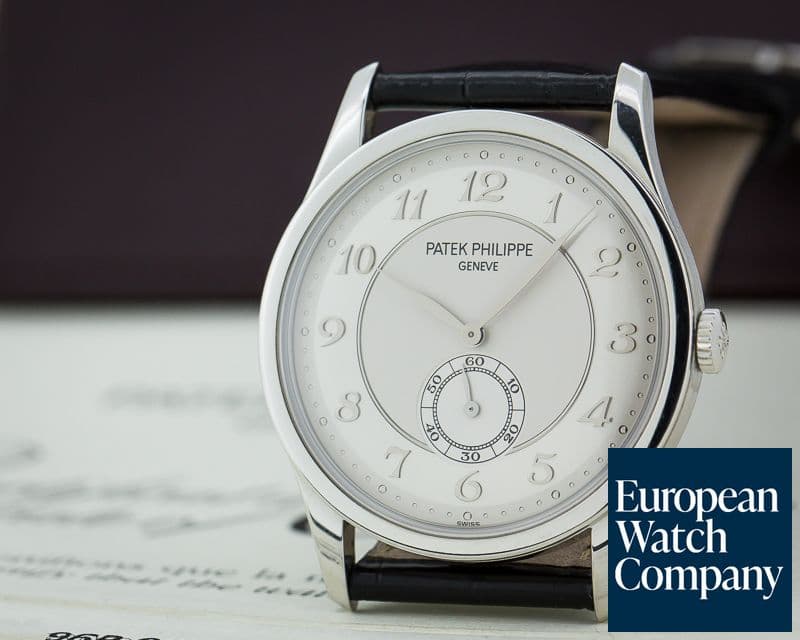 Image of Patek Philippe Calatrava Platinum Silver Dial Arabic Numerals 