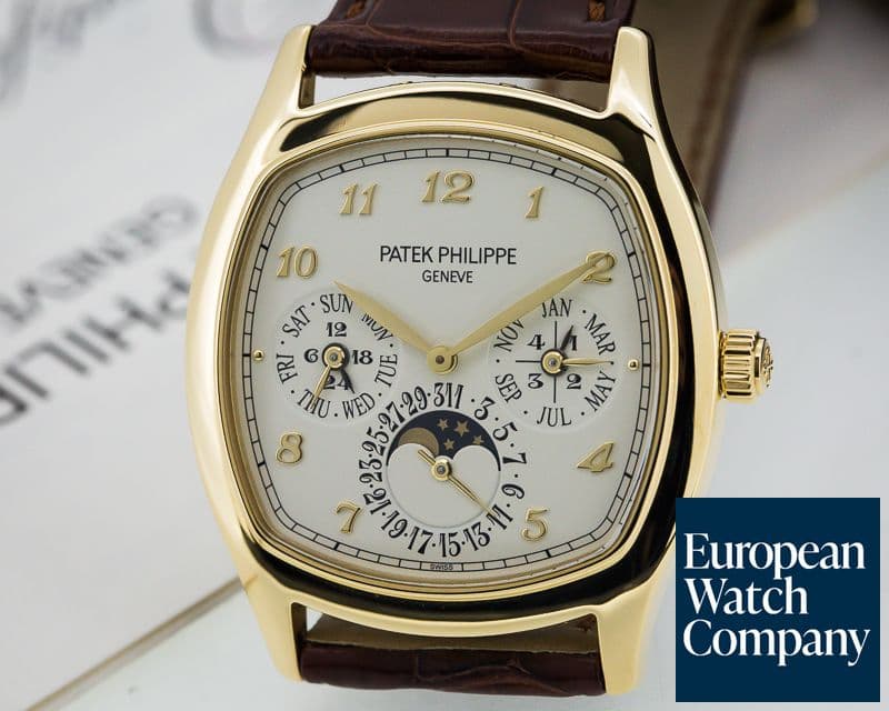 Image of Patek Philippe Perpetual Calendar 18K Yellow Gold Cushion Case