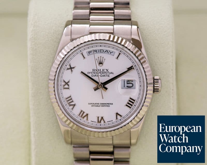 Image of Rolex Day Date President White Roman 18K White Gold