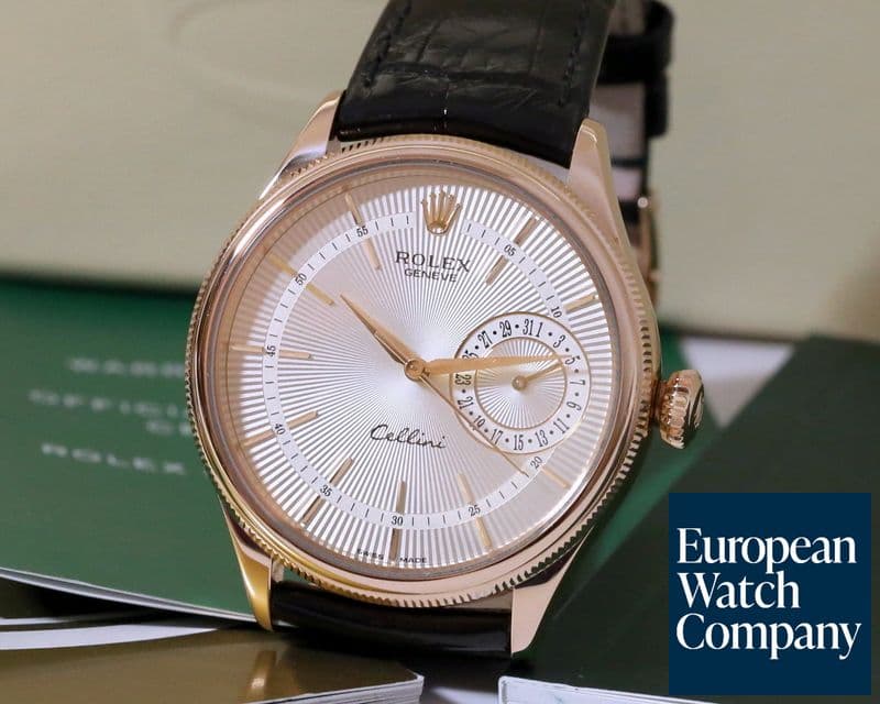 Image of Rolex Cellini Date Silver Dial 18K Rose Gold 