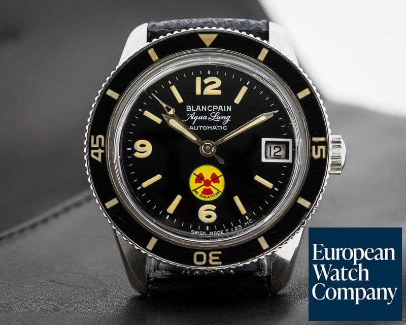 Image of Blancpain Vintage Fifty Fathoms Aqualung NO RADIATION Circa 1960's 36MM