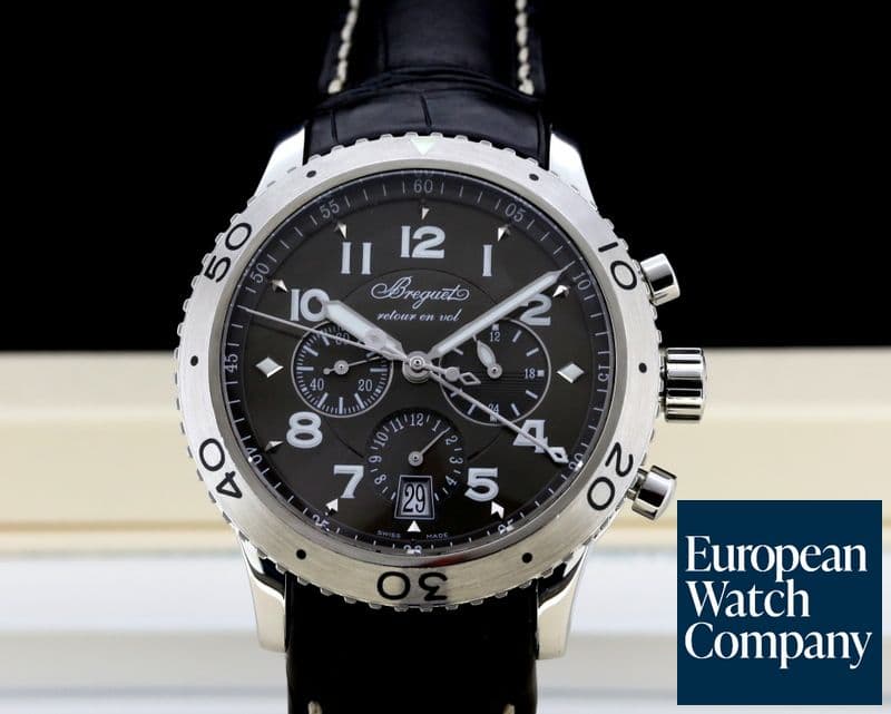 Image of Breguet Type XXI Flyback SS / Brown Alligator  