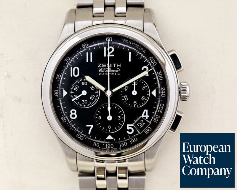 Image of Zenith Class El Primero Chronograph Black DIal SS / SS