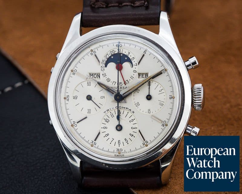 Image of Universal Geneve Tri-Compax Stainless Steel / Silver Dial Circa 1956
