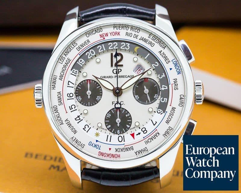 Image of Girard Perregaux World Time WW.TC Chronograph SS / Silver Dial 