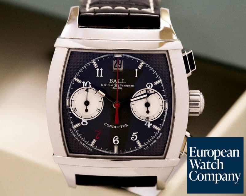 Image of Ball Conductor Chronograph II Automatic Grey Dial SS / Leather