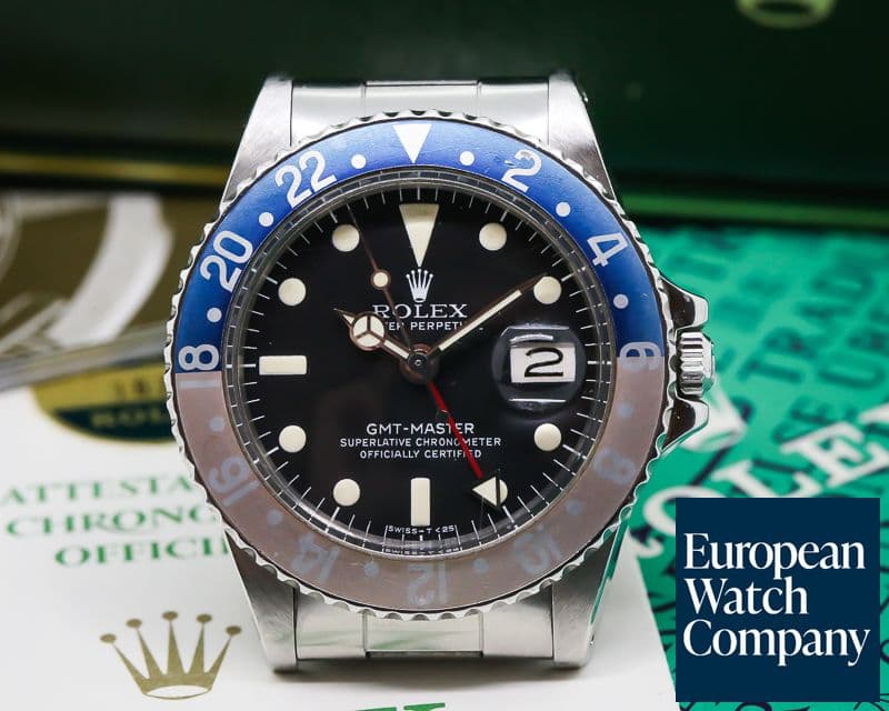 Image of Rolex Vintage GMT Master Blue / Red "Pepsi Bezel" FULL SET SS / SS