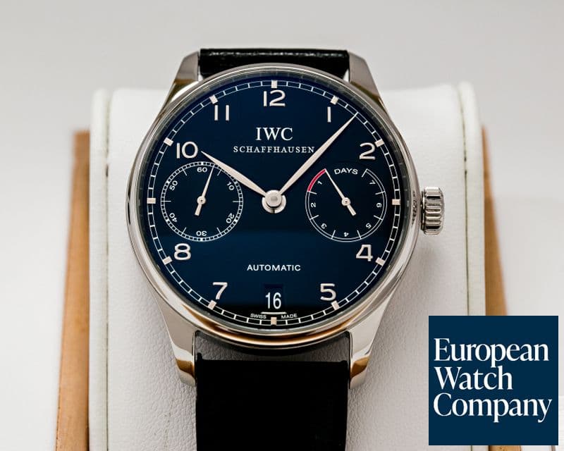 Image of IWC Portuguese 7 Day Black Dial SS