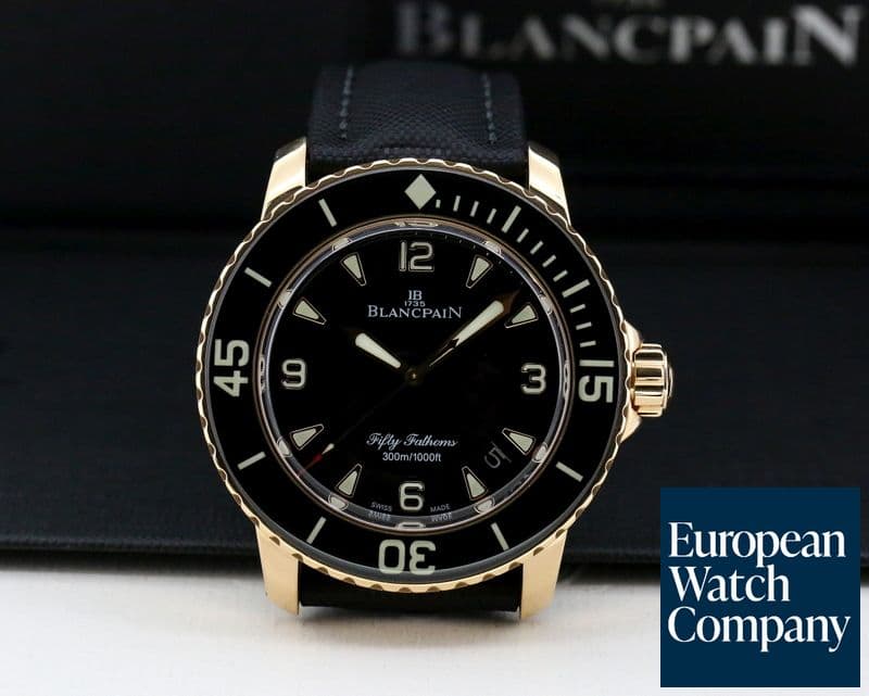 Image of Blancpain Fifty Fathoms 18K Rose Gold / Kevlar 