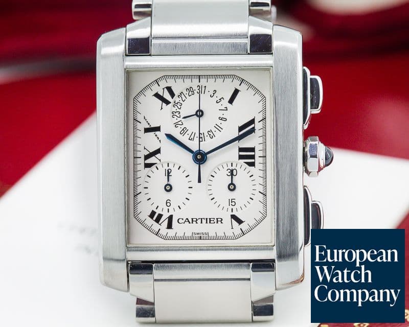 Image of Cartier Tank Francaise Chronoflex Quartz Chronograph SS 