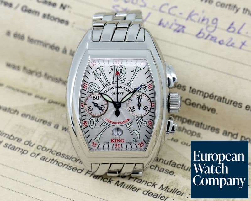 Image of Franck Muller King Conquistador Chronograph Silver Dial SS / SS