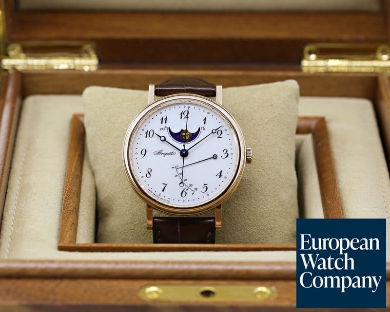 Image of Breguet Classique Moonphase 18K Rose Gold Enamel Dial