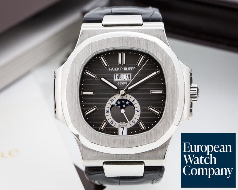 Image of Patek Philippe Nautilus Annual Calendar Moon SS Grey Dial SS