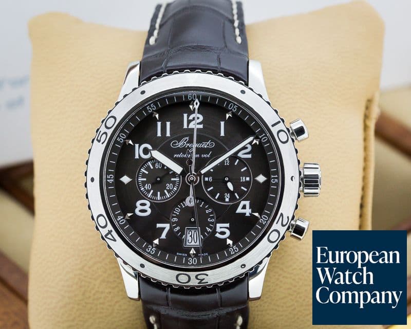 Image of Breguet Type XXI Flyback SS / Alligator Brown Dial 