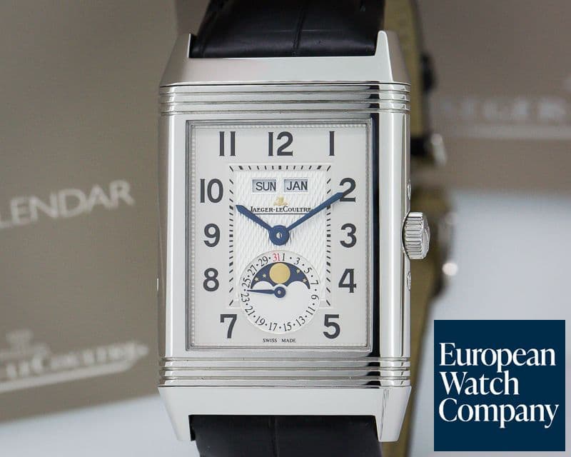 Image of Jaeger LeCoultre Reverso Grande Calendar SS Silver Dial 