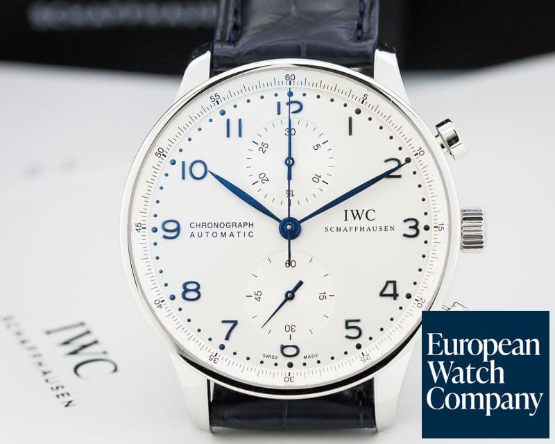 Image of IWC Portuguese Chronograph SS Silver Dial / Blue Numerals