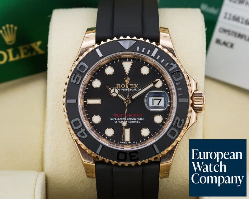 Image of Rolex Yacht Master 18K Rose Gold / Rubber UNWORN