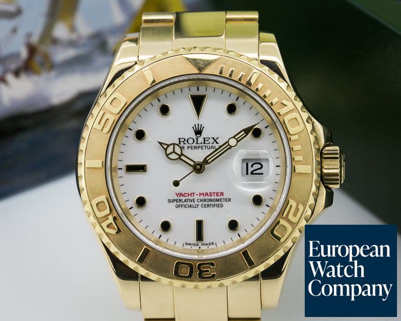 Image of Rolex Yacht Master White Dial 18K Yellow Gold / Bracelet 