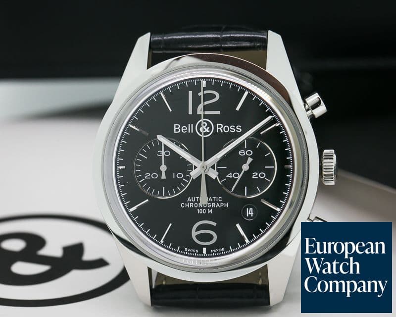 Image of Bell & Ross BR 126 Vintage Officer Chronograph SS / Strap