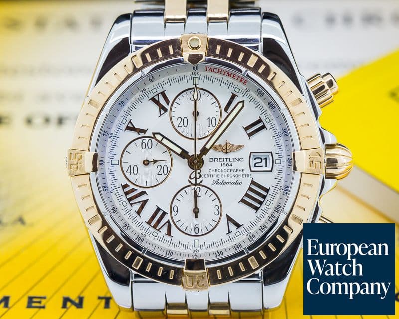 Image of Breitling Chronomat Evolution Silver Dial SS / 18K Rose Gold 