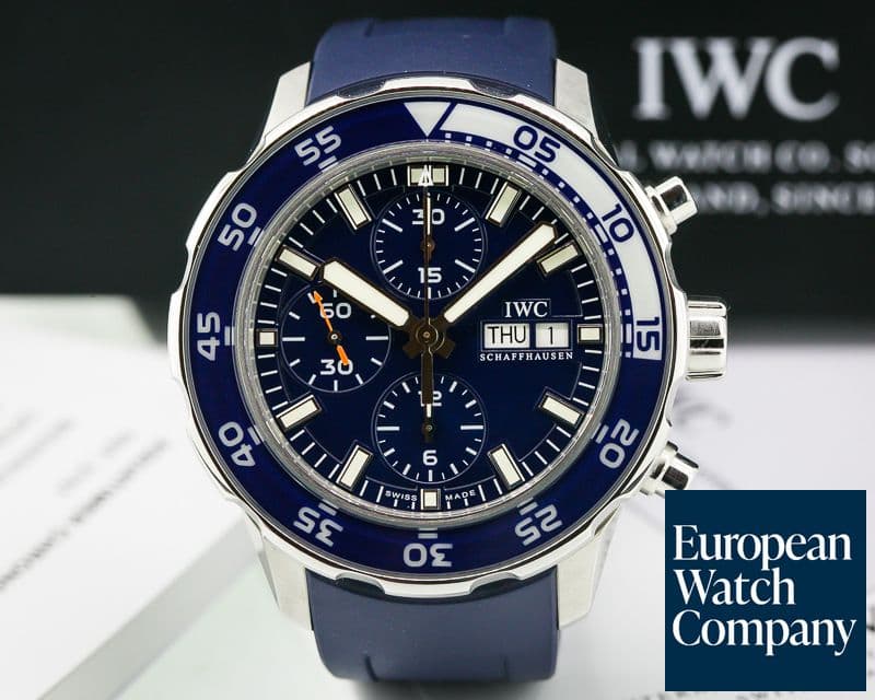 Image of IWC Aquatimer Chronograph Blue Dial SS / Rubber 