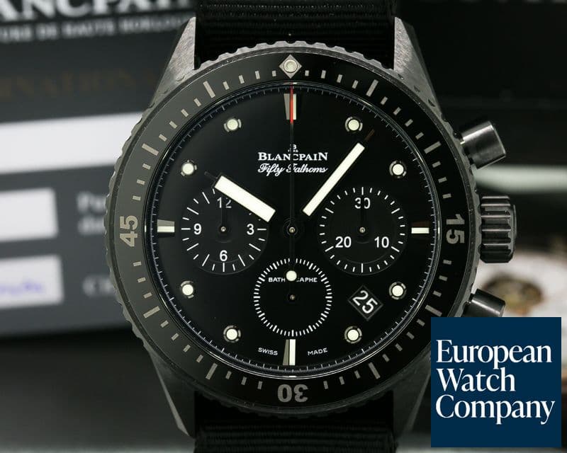 Image of Blancpain Fifty Fathoms Bathyscaphe Flyback Chronograph Ceramic / Kevlar