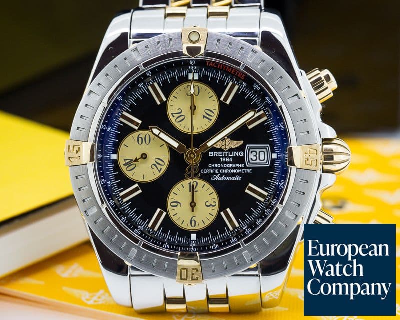 Image of Breitling Chronomat Evolution 18K Yellow Gold / SS Black Dial