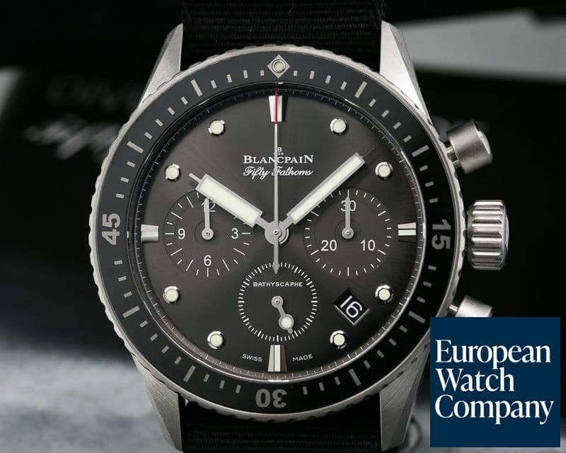 Image of Blancpain Fifty Fathoms Bathyscaphe Flyback Chronograph SS / Nato