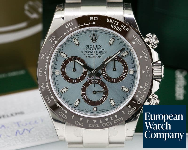 Image of Rolex Daytona Platinum Glacier Blue / Brown Ceramic 