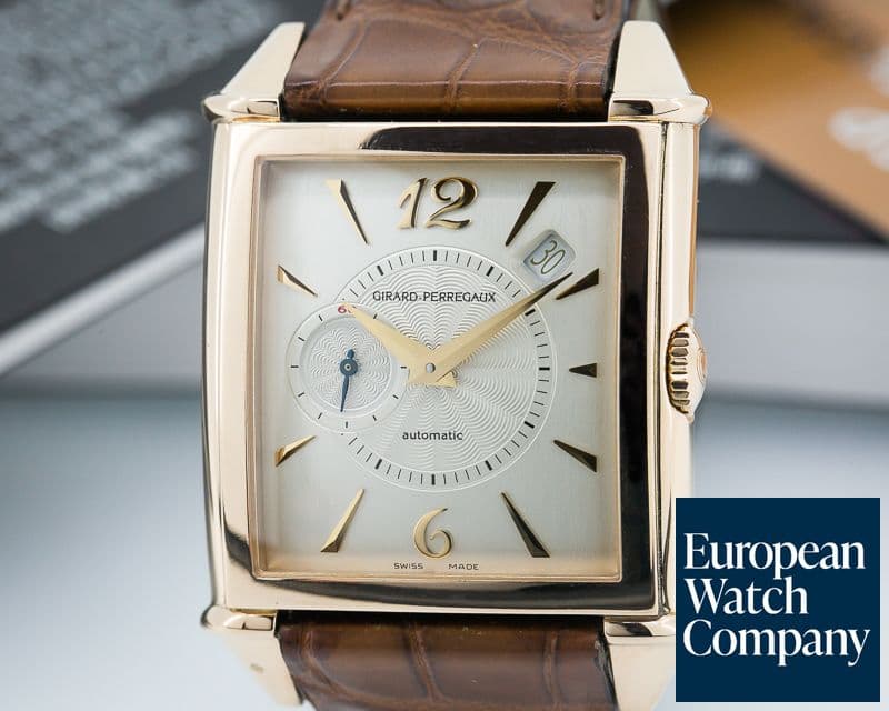 Image of Girard Perregaux Vintage 1945 Automatic Silver Dial 18K Rose Gold 
