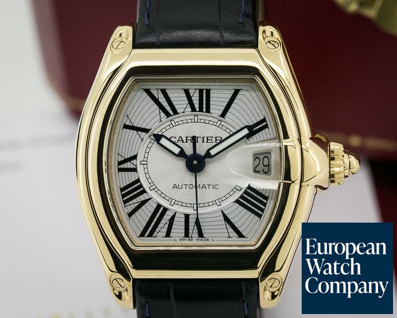 Image of Cartier Roadster Automatic 18K Yellow Gold Silver Dial 