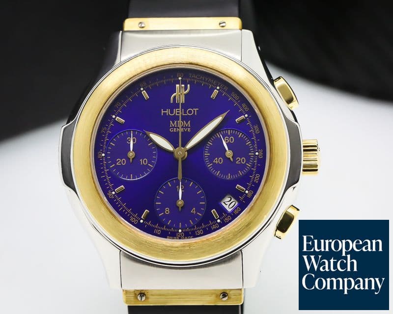 Image of Hublot MDM SS / 18K Rubber Chronograph Blue Dial