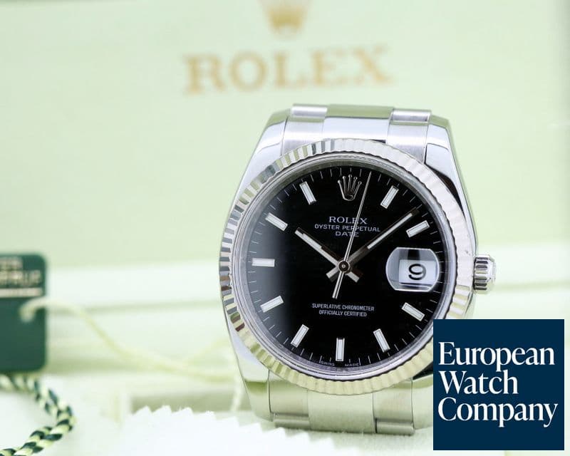 Image of Rolex Date Black Dial SS / SS