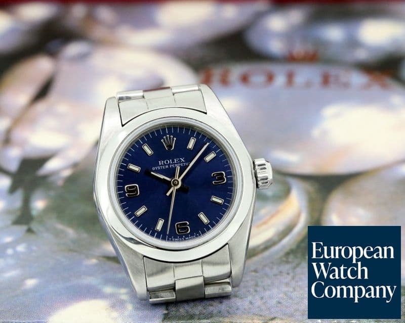 Image of Rolex Oyster Perpetual Ladies No Date Blue Dial SS  