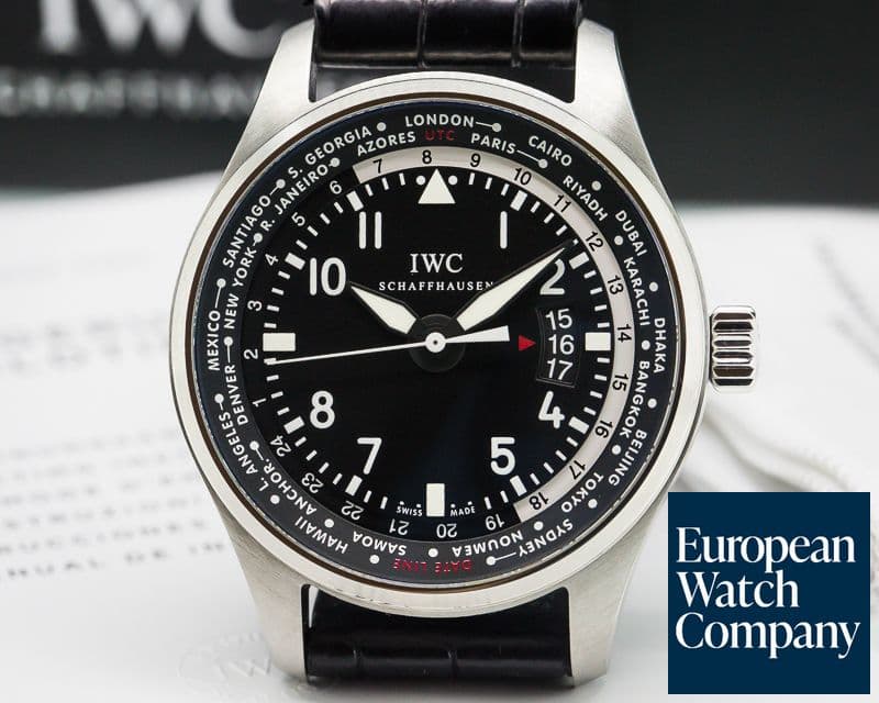 Image of IWC Pilot WorldTimer SS Black Dial 