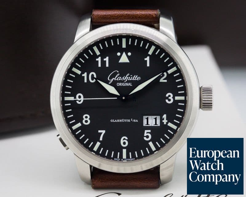 Image of Glashutte Original Senator Navigator Panorama Date SS Black Dial 
