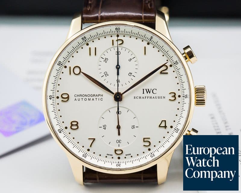 Image of IWC Portuguese Chronograph 18K Rose Gold / Silver Dial  