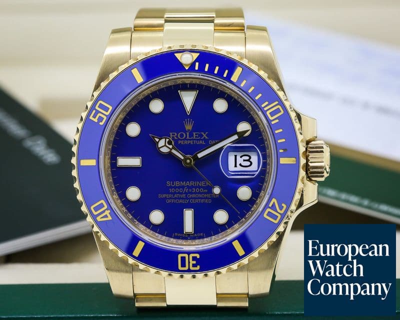 Image of Rolex Rolex Submariner 18K Yellow Gold / Blue Dial
