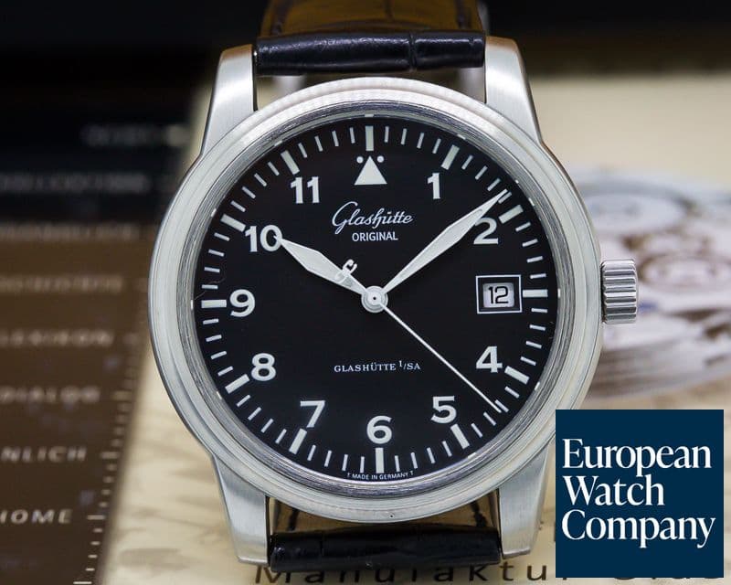 Image of Glashutte Original Senator Navigator Date SS Black Dial 