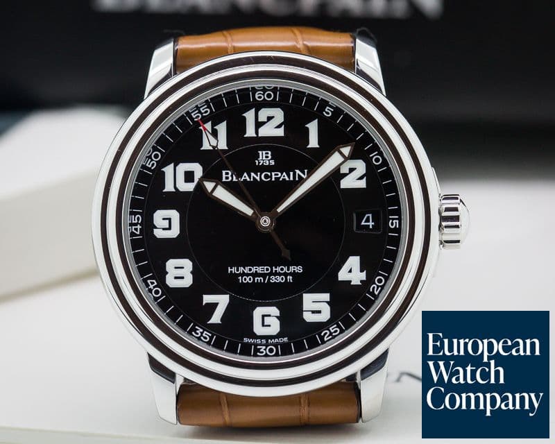 Image of Blancpain Leman Military Black Dial SS / Strap
