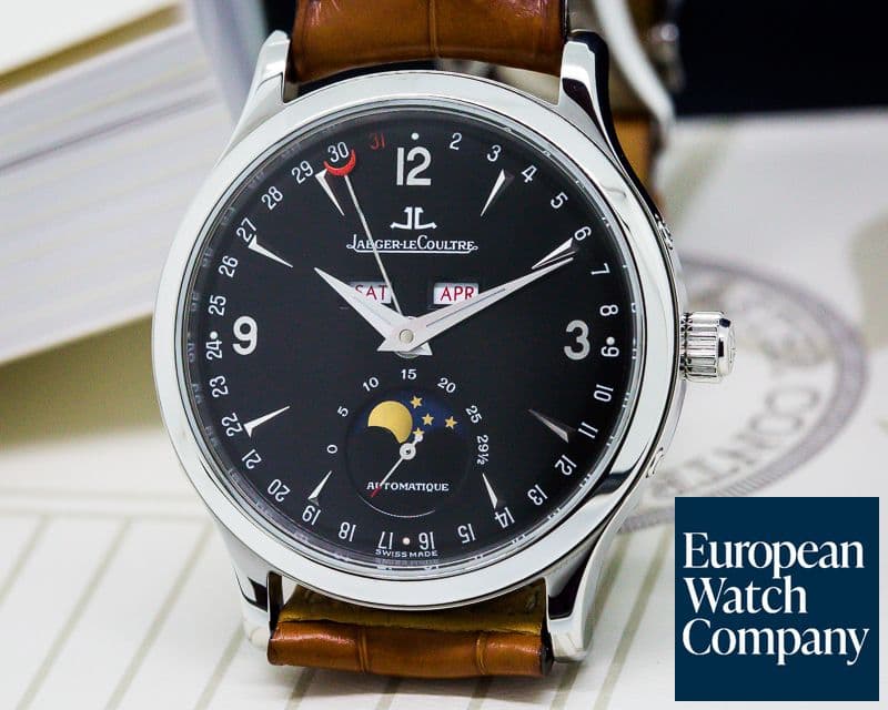 Image of Jaeger LeCoultre Master Moon SS Black Dial 