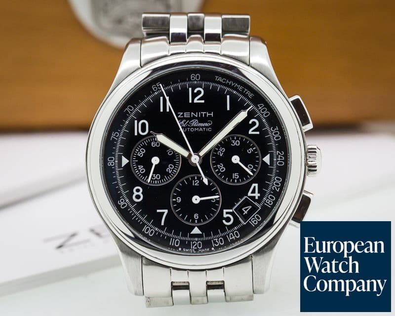 Image of Zenith Class El Primero Chronograph Black Dial SS / SS